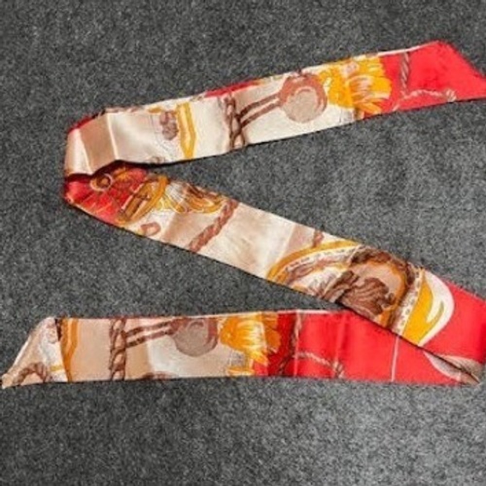 New Red Twilly Skinny Scarf Bandana Hair Tie Neck‎ Scarf Handbag Charm Accessory